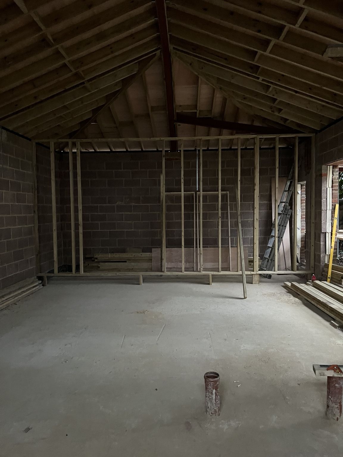 Blockwork and timber partition work